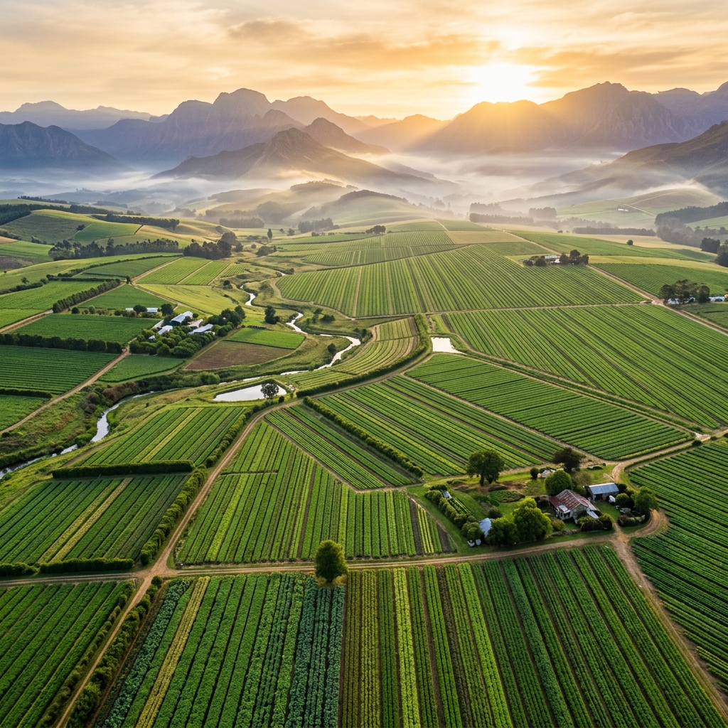 Lush agricultural farmland